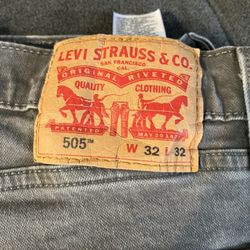 Grey Levi 505 Jeans 32 By 32