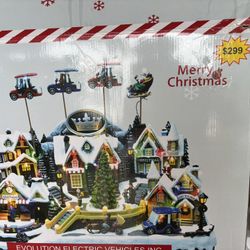 Evaluation Electric Vehicles Animated Christmas Town Motion