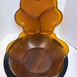 Vintage Tupperware Amber Chip And Dip Bowl