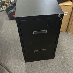 2 Drawer File Cabinet with Lock, 18" D Locking File Cabinets, Black Vertical Filing Cabinet for Home Office, Metal Filing Cabinets for Home Office, Ea