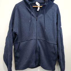 Man's Adidas Blue Sweater Jacket New Large