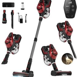 Cordless Vacuum Cleaner, 30Kpa Home Stick Vacuum, 55mins Max Runtime, 1.5L Large Dust Cup & Smart Display, 8 in 1 Lightweight Handheld Vacuum for Pet 