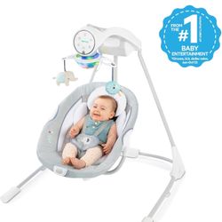 Brand New Ingenuity InLighten Soothing Swing - Swivel Infant Seat, Soothing Sounds, Lightweight Mesh - Dakota