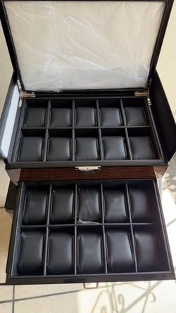 20-Slot Watch Storage Box with Drawer