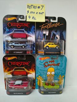 Hot Wheels Retro Entertainment Movie TV Cars 4-piece set