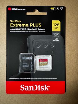 SanDisk Extreme PLUS 128 GB Class 3/UHS-I (U3) V30 microSDXC - 1 Pack