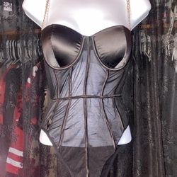 Cute Sheep Bodysuit With Gold Chains 