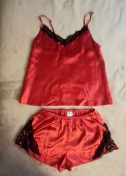 Secret Treasures Red Satin Pajama Set – Size Small