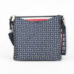 Tommy Hilfiger Blue and White Sling Shoulder Bag