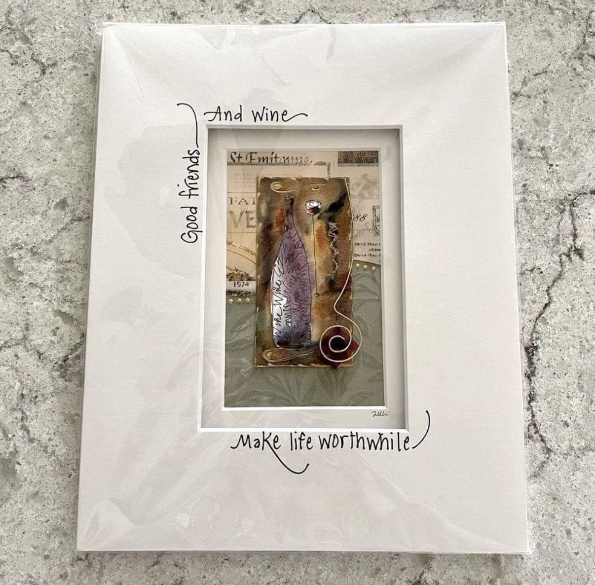 Wall Art Good Friends and Wine Make Life Worthwhile