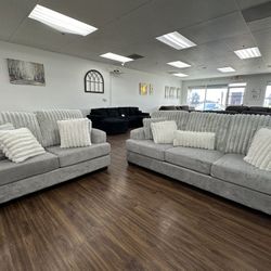 Light Gray Sofa & Loveseat 