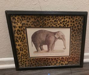 Framed Elephant Botanical Print Wall Art