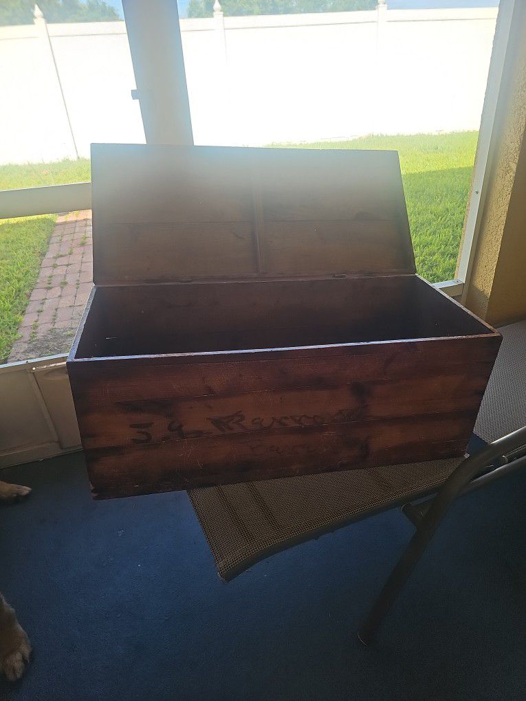  wood chest.