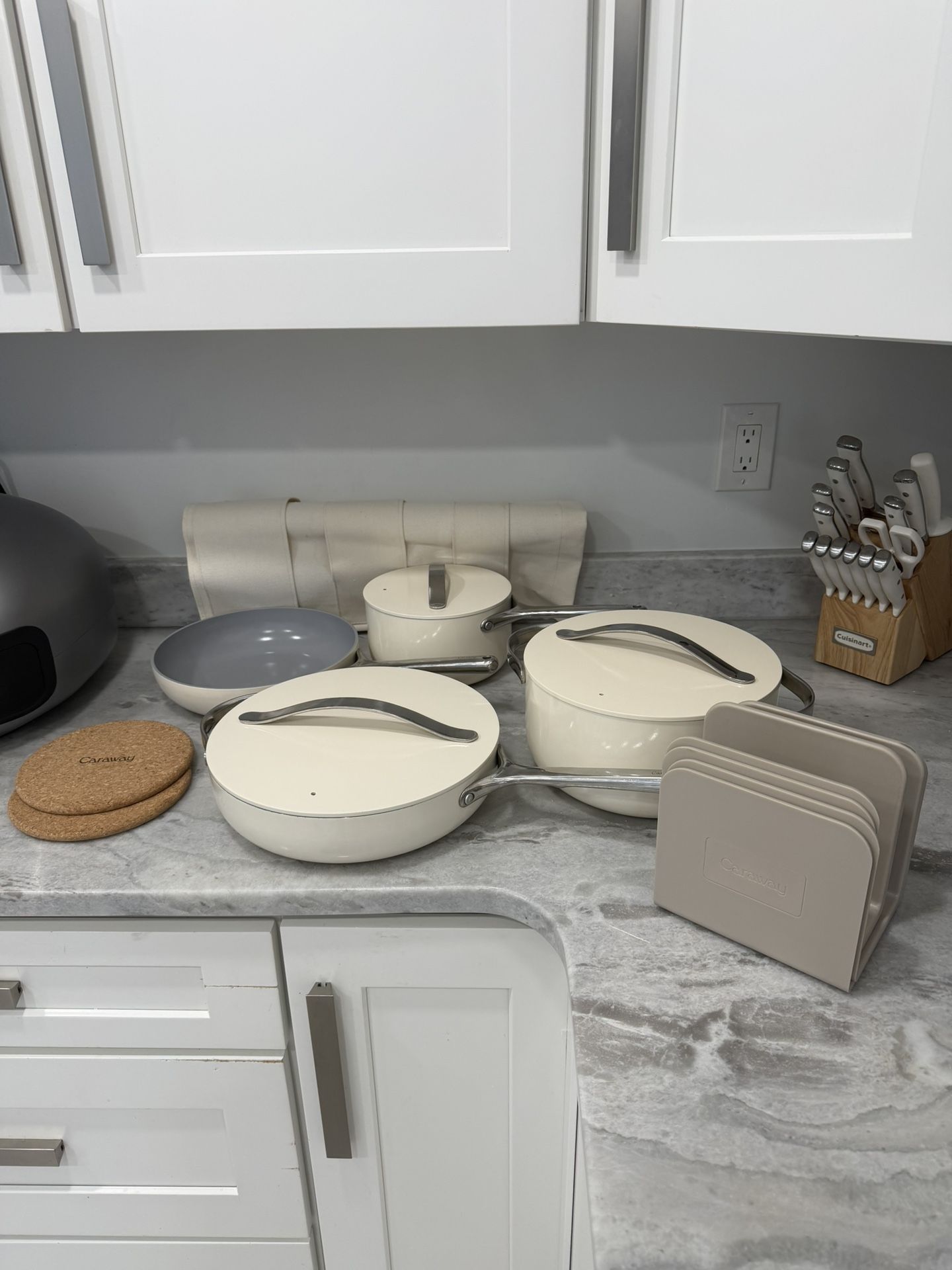 Caraway 12-Piece Ceramic Cookware Set Cream