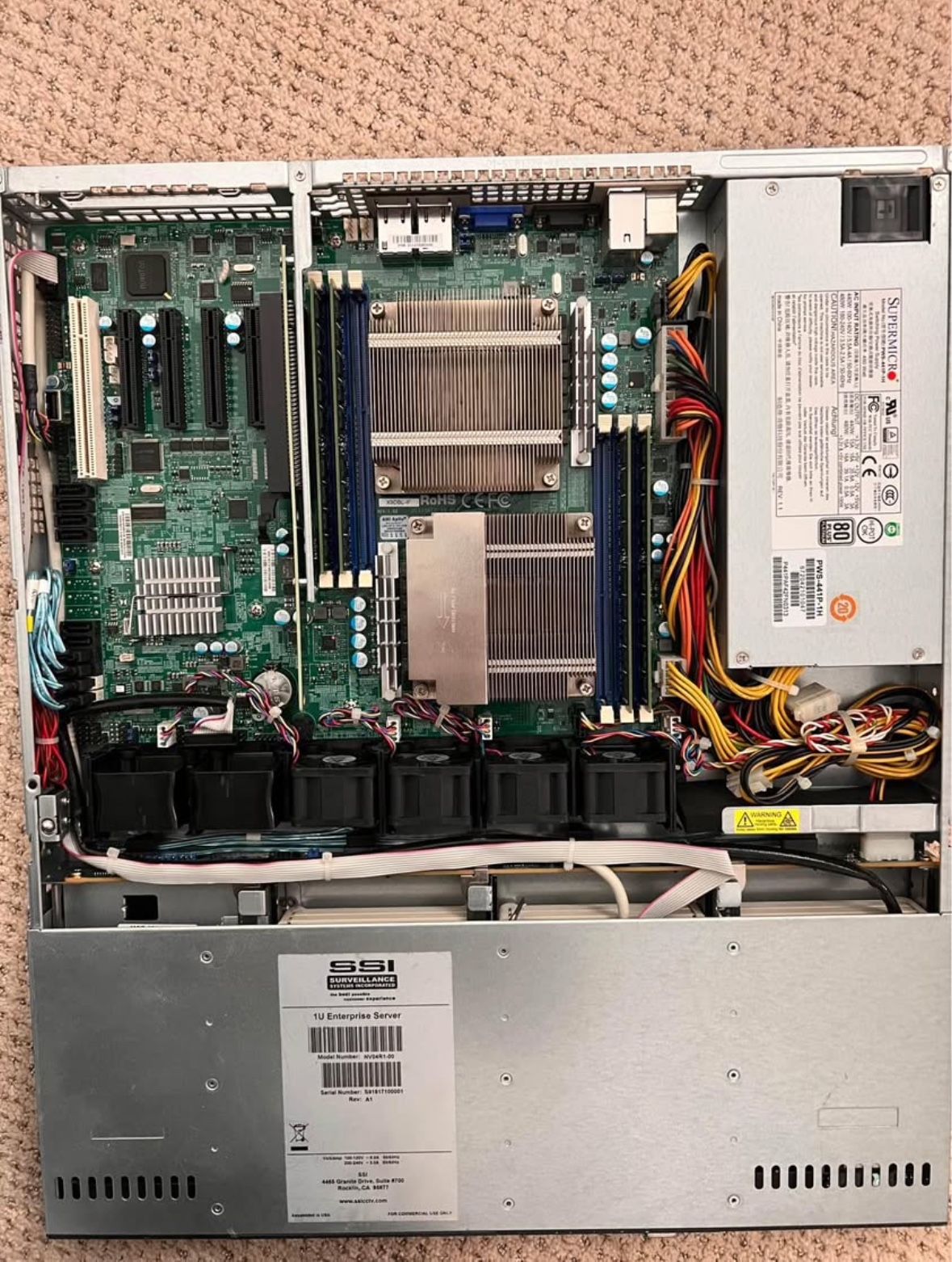 New Supermicro 1U Server • X9DBL-IF 32GB Memory Dual Xeon 5-2407 V2, 2.4GHz, - 250GB SSD