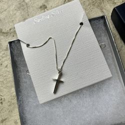 Sterling Silver Cross And Chain 