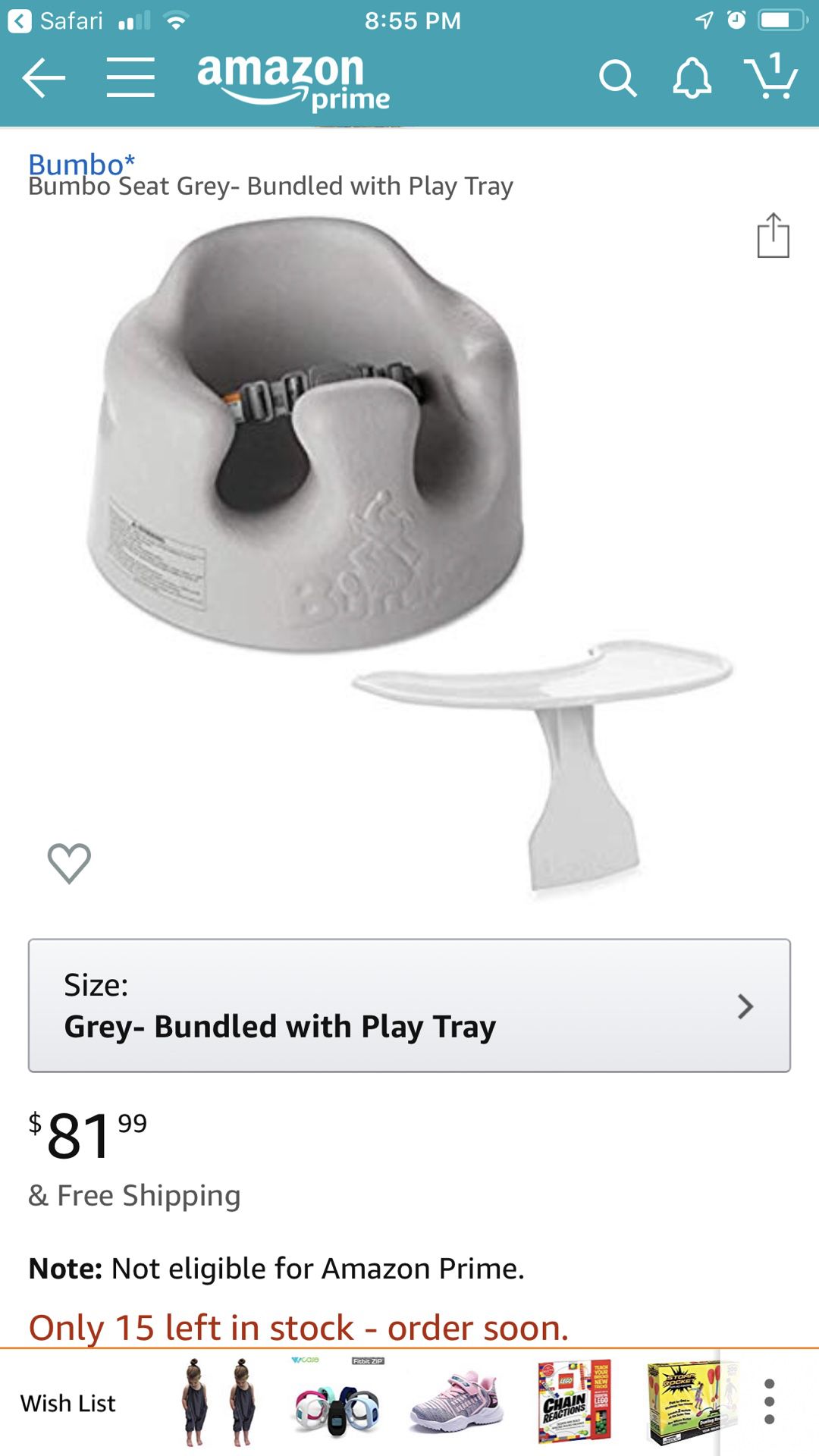 Red Bumbo w/out Play Tray