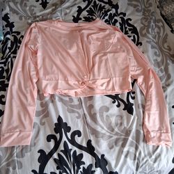 Ladies Dry Fit LS Twist Front Crop