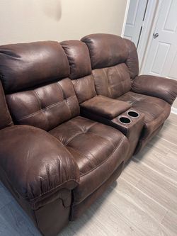 Nebraska Furniture 2 seat leather couch recliner THE COLONY