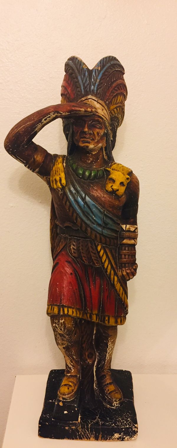 Vintage Native American Indian Cigar Store Display Statue for Sale in