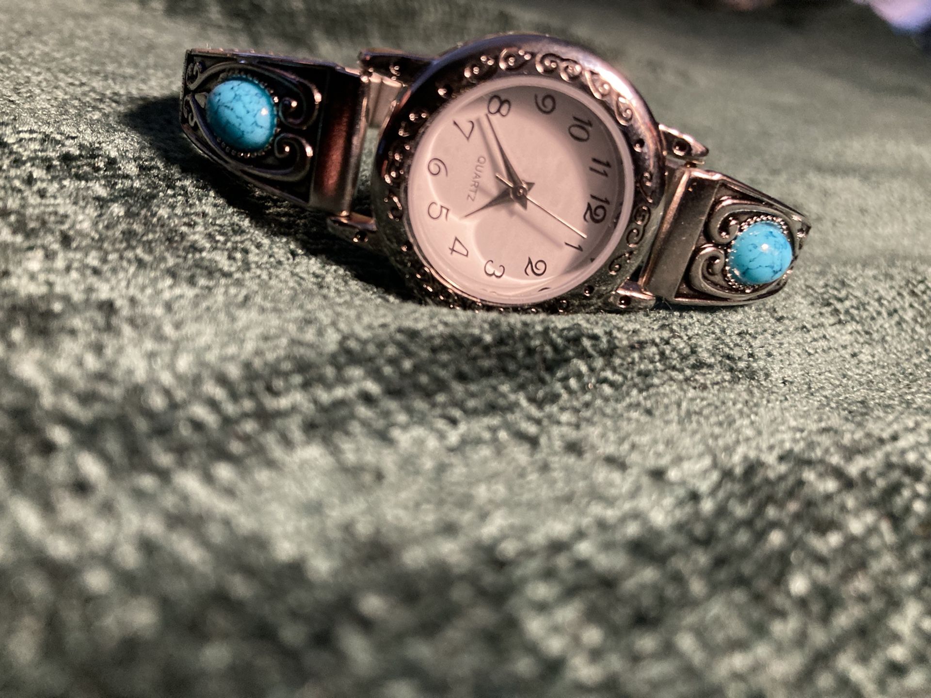 Womens Watch Silver With Turquoise 