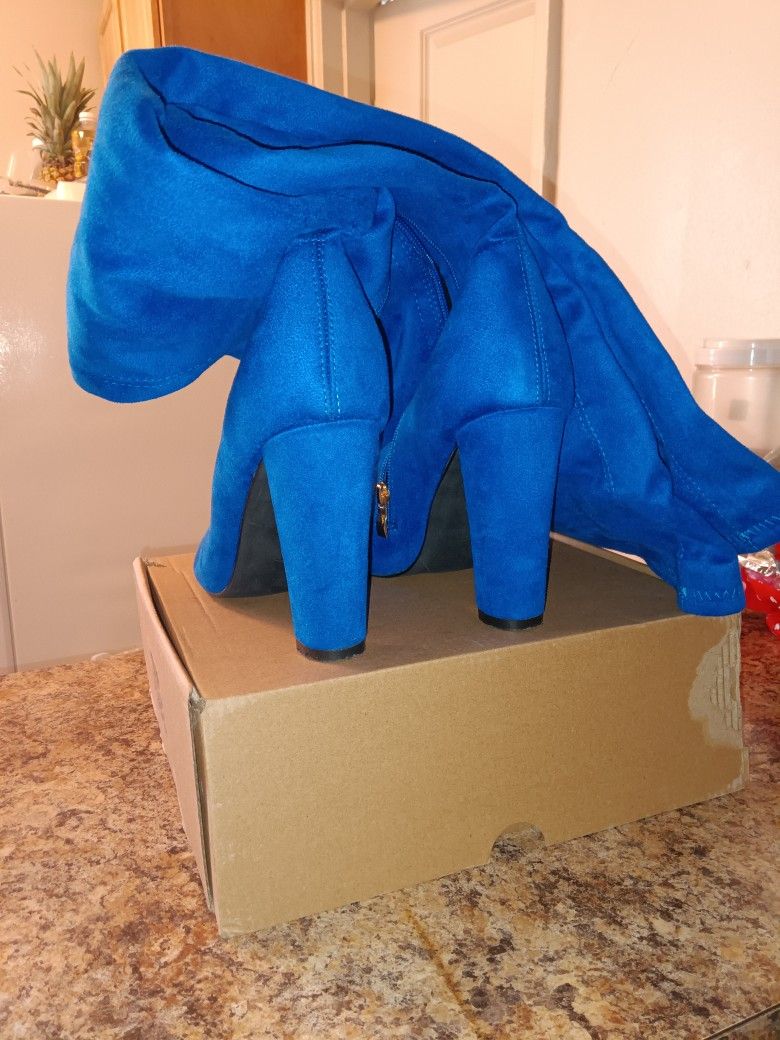 Knee High Blue Boots