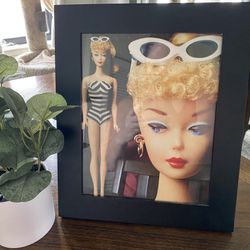 Vintage Style Barbie Framed Picture