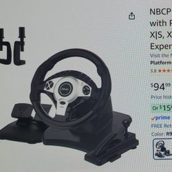 Racing Steering Wheel With Pedals & Gear Shift