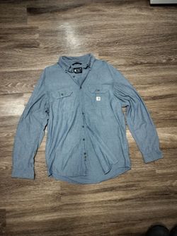 Carhartt Men's Loose Fit Long Sleeve Shirt - Large Tall - Blue