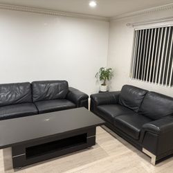 2 Piece Divanitalia Sofa (real Italian leather) with Coffee Table
