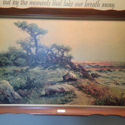 1960's Robert Wood Lithograph Seascape Sunset 28 X 40in.