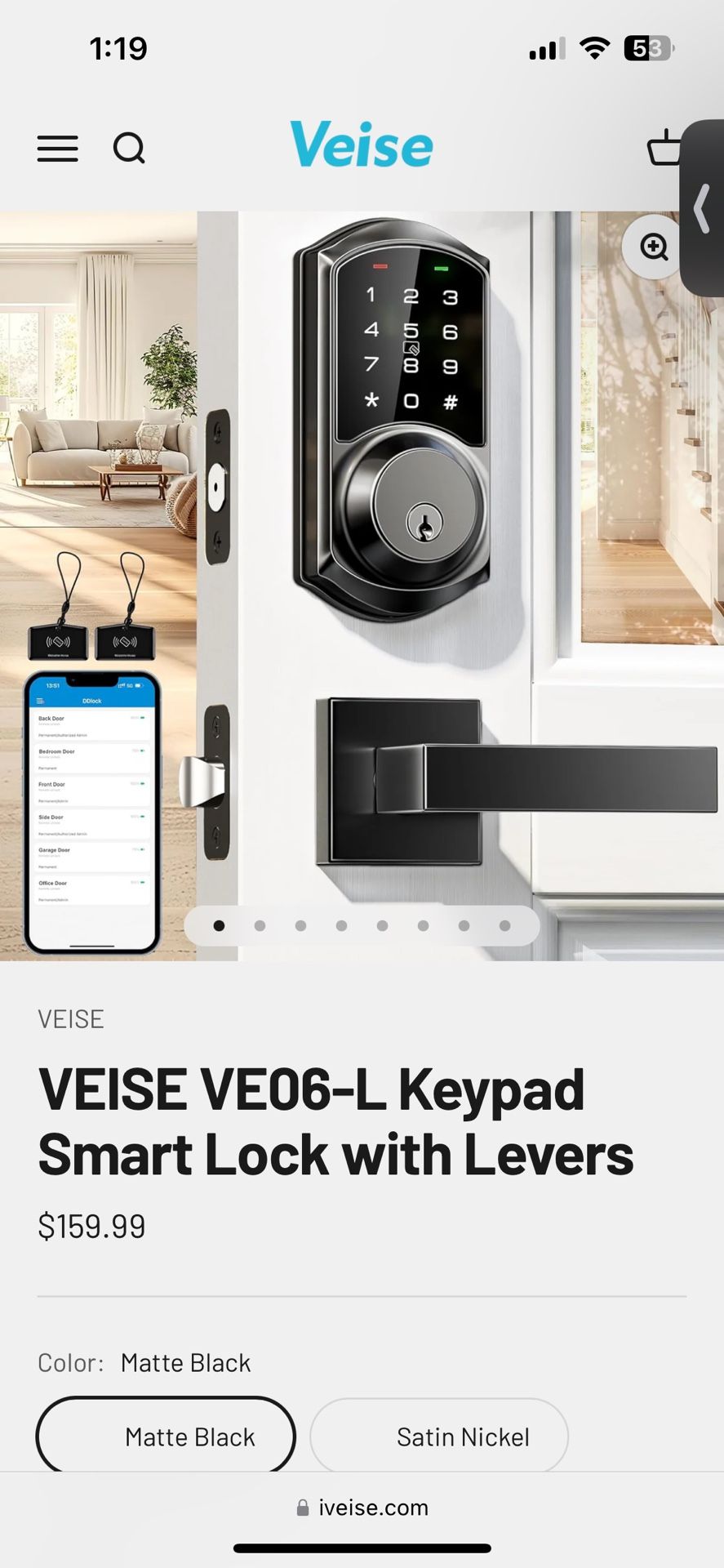 Veise Smart Lock With Lever