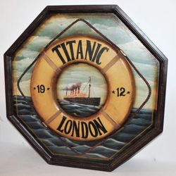 Vintage Handpainted Titanic Life Preserver Painting RARE