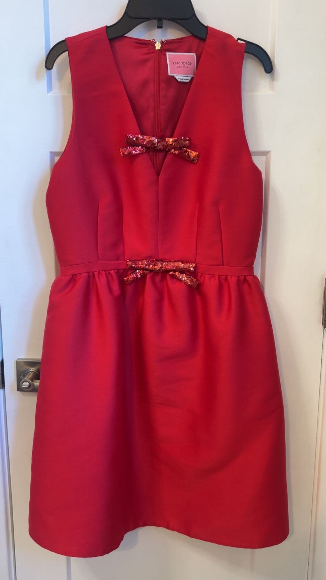 KATE SPADE NEW YORK Sequin Bow Mikado Dress