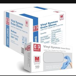 Jointown Basic Medical Synmax Vinyl Exam Gloves - Latex-Free & Powder-Free - Medium, BMPF-3002(Case of 1,000)=Z2-426