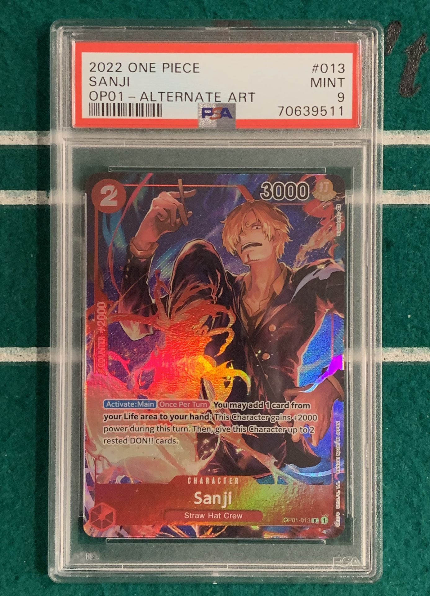 2022 One Piece Sanji Alternate Art PSA 9 - English Version 