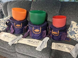 Crystal Singing Bowls With Strikers and Rings