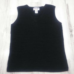 Pendleton Black Knit Top Blouse Women Small