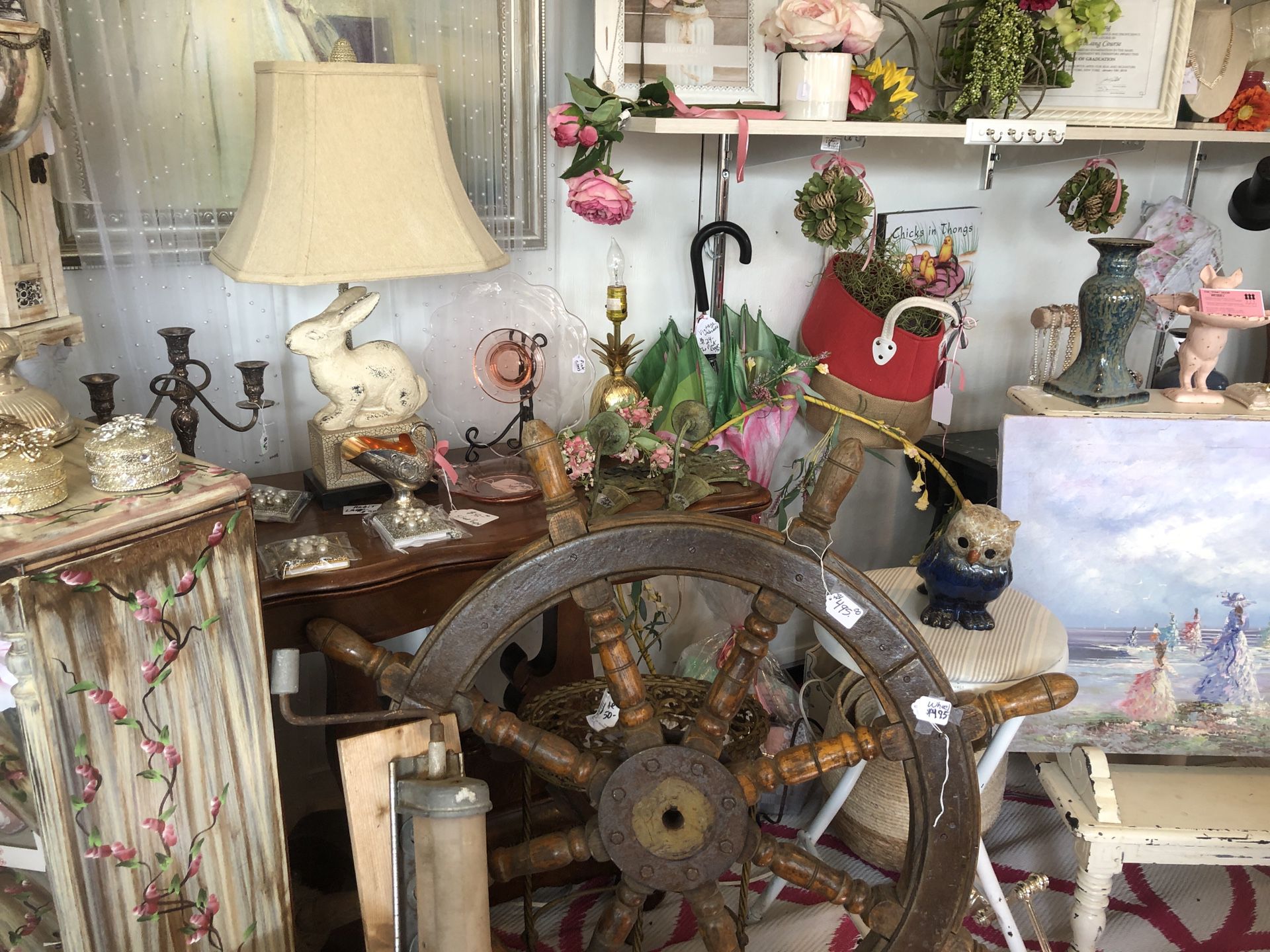Diff unique antique shoppe all reasonable offers accepted. $1Wheel 495.00 ..always good deals and reasonable {contact info removed} Lori