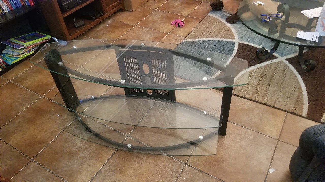 Glass contemporary TV stand