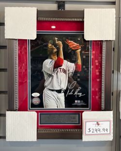 Pedro Martínez Boston Red Sox Signed 8x10 Spotlight Photo 2004 World Series Framed To 13x16; JSA COA