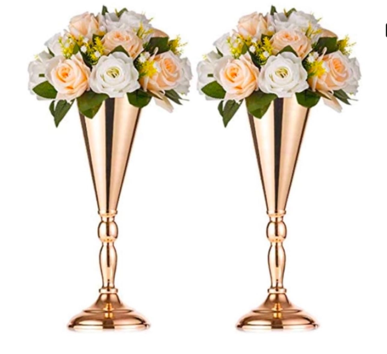 10 gold trumpet centerpieces 20”