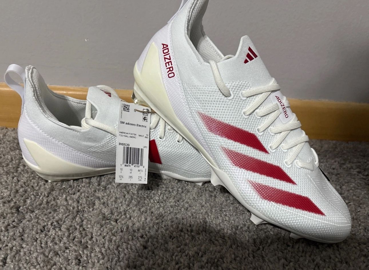 Adidas Adizero Electric +‎ Football Cleats White Black IH7451 Size 13 adidas Adizero Electric Football Cleat | Hibbett main image 3