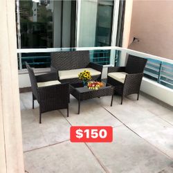 4-Piece Outdoor Rattan Patio Furniture Set