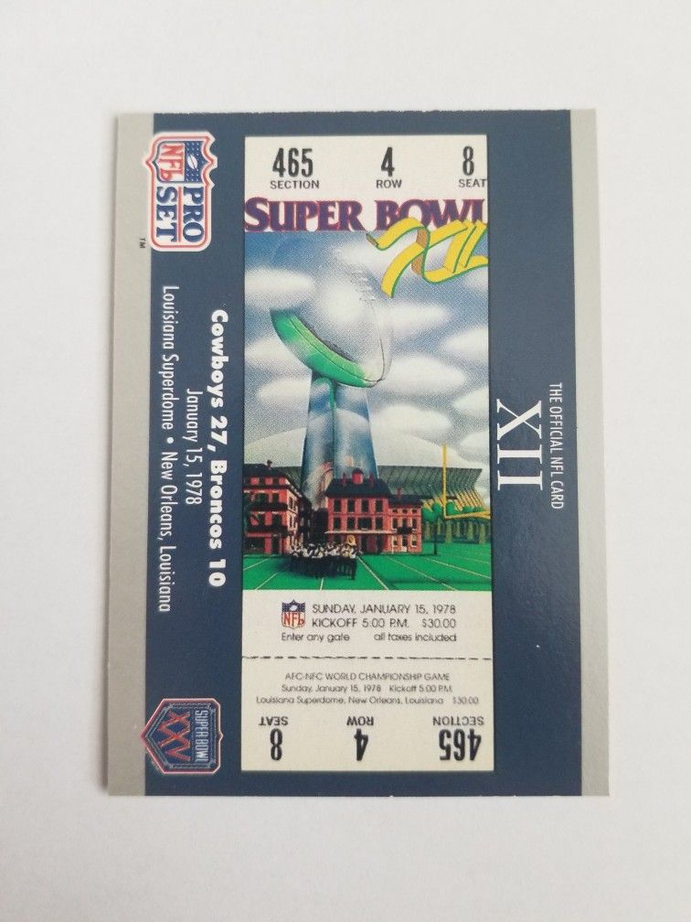 Superbowl 1978 Sports card Collectable