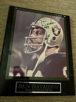 Ben Davidson Oakland Raiders Signed Photo Plaque Auto #83 NFL