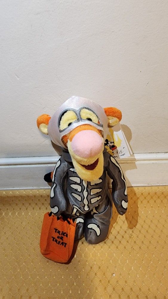 Skeleton & Devil Tiggers- Set of 2- Halloween Plushies