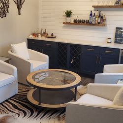 Linen Swivel Club Chairs- set of 4