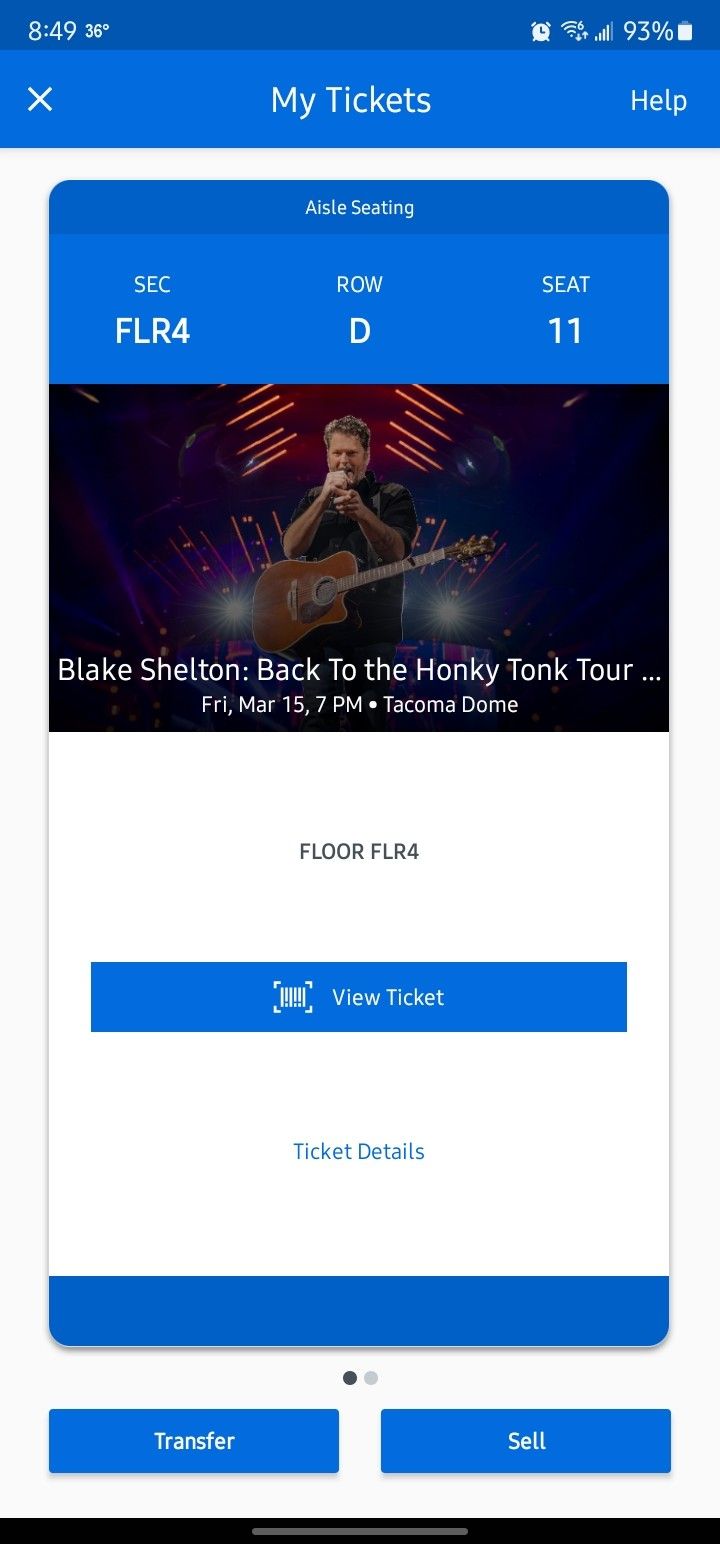 Blake Shelton Tickets - Tacoma