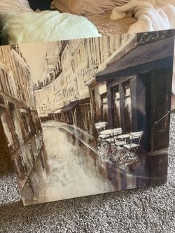 Large Canvas Wall Art Street Cafe Painting
